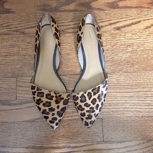 J.Crew Leopard Calf-Hair D’Orsay pointed toe Flats